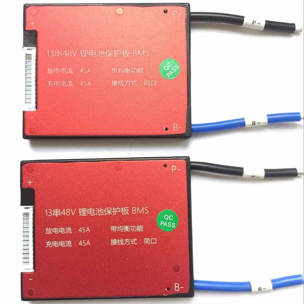 Водостойкая литиевая батарея lipo 13 s В 48 V 45A bms pcb pcm для электромобилей|Комплекты