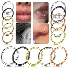 5 шт./лот стальные бесшовные сегментные Кольца Нос Обруч уха пирсинг для пупка кольцо для носа и уха хрящевая спираль губы пирсинг сексуальные ювелирные изделия 20 г