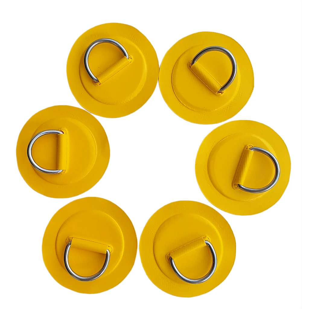 6 Pcs PVC Rib Inflatable Boat SUP D-Ring Patch Pad Fishing Rigging Accessories Surfboard D Ring Patch Fishing Raft