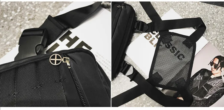 Хип-Хоп Уличная Мужская тактическая нагрудная сумка Регулируемая крутая тактическая мужская сумка-мессенджер на плечо дорожная сумка-рюкзак в стиле панк