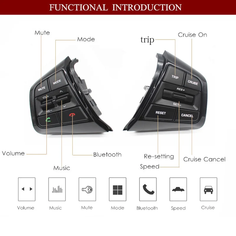 Набор для hyundai creta IX25 аудио радио управление круиз контроль переключатель рулевого колеса Кнопка Bluetooth телефон с проводом