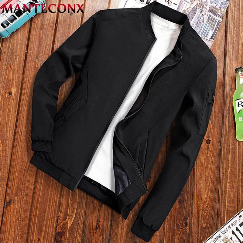 MANTLCONX мужские, весенне-осенние куртки Повседневное мужской верхней одежды тонкий стенд Куртка с воротником Для мужчин s Бейсбол; тонкое