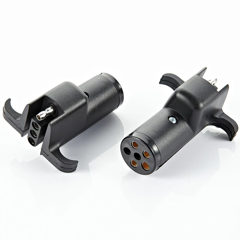 

7 Way Round to 4 Pin Flat Blade Trailer Connector Plug Light Adapter RV Boat