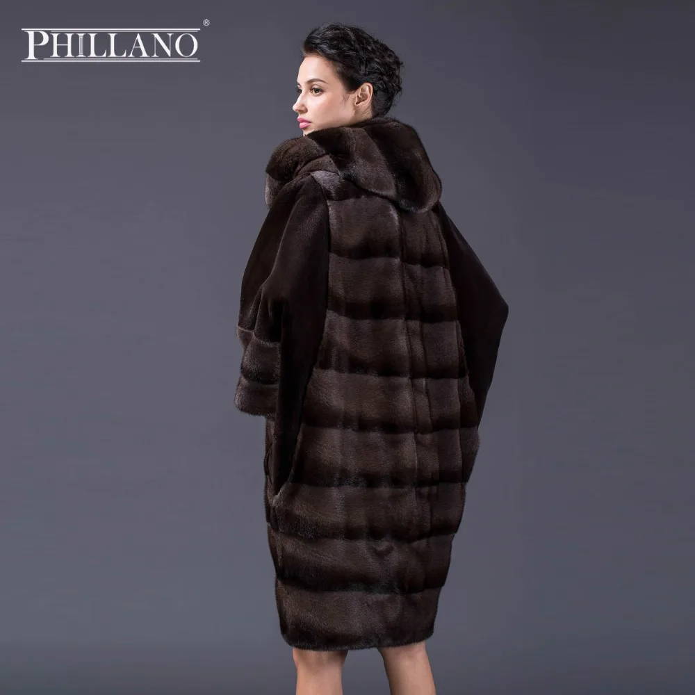 PHILLANO 2016 Стильная Летучая Мышь Фасон Женское Зимнее Полупольто С Капюшоном Новое