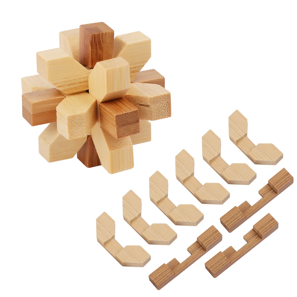 IQ 3D Wooden Brain Teaser Burr Interlocking Puzzle Game Toy for Adults New Hot