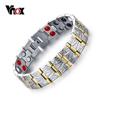 7404vnox 100% de Titanio Pulseras y Brazaletes de Los Hombres Joyería de La Salud Poder Joyería Magnética Caja Libre