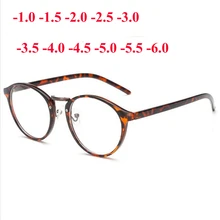 Мужские и женские очки для близорукости, ретро очки в пластиковой металлической оправе, оптические овальные диоптрийные очки-1,0-1,5-2,0-2,5-3,0-3,5-6,0