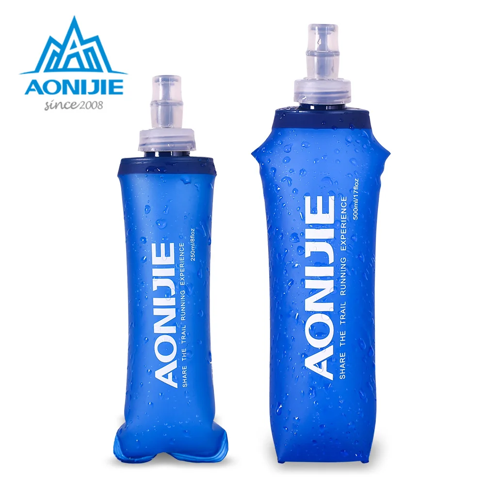 

AONIJIE SD09 SD10 250ml 500ml Soft Flask Folding Collapsible Water Bottle TPU Free For Running Hydration Pack Waist Bag Vest