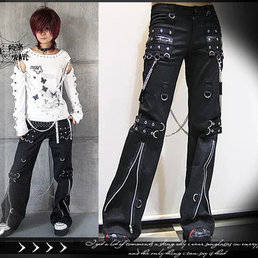 27-40 Men Clothing GD Hair Stylist Fashion Gothic Punk Horn Non-mainstream Pants Plus Size