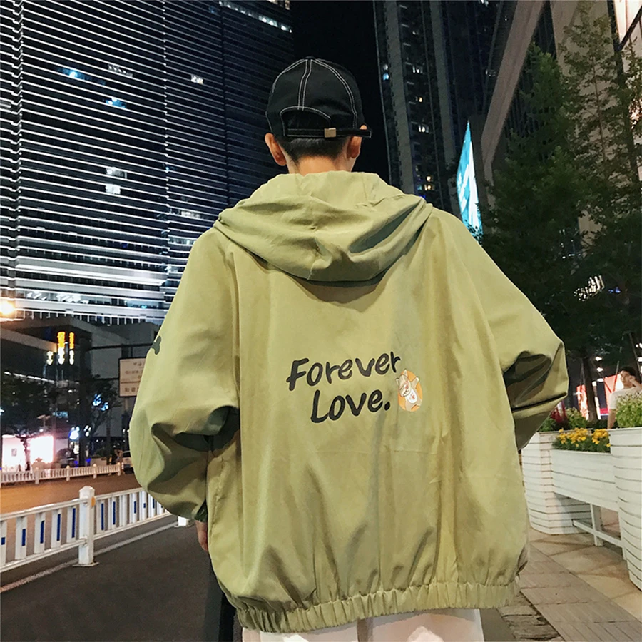 

Fashion Loose Korean Jacket Hoodie Japan Style Men Jacket Streetwear Cotton Coat Men Roupas Masculina Mens Clothing Men Jackets
