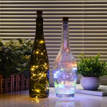 

1.5M 15Leds Holiday String Light Wine Cork Bottle Lights Copper Wire USB Charge Bedroom Lamp For Christmas New Year Table Home