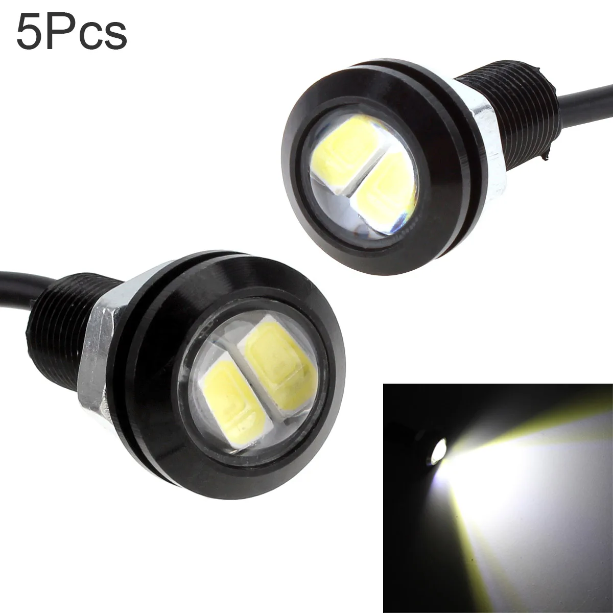 

5pcs White 6000K Eagle Eye 9W 18MM 5730 Chip Car Fog Light DRL Bulb Reverse Backup Parking Signal Day time light