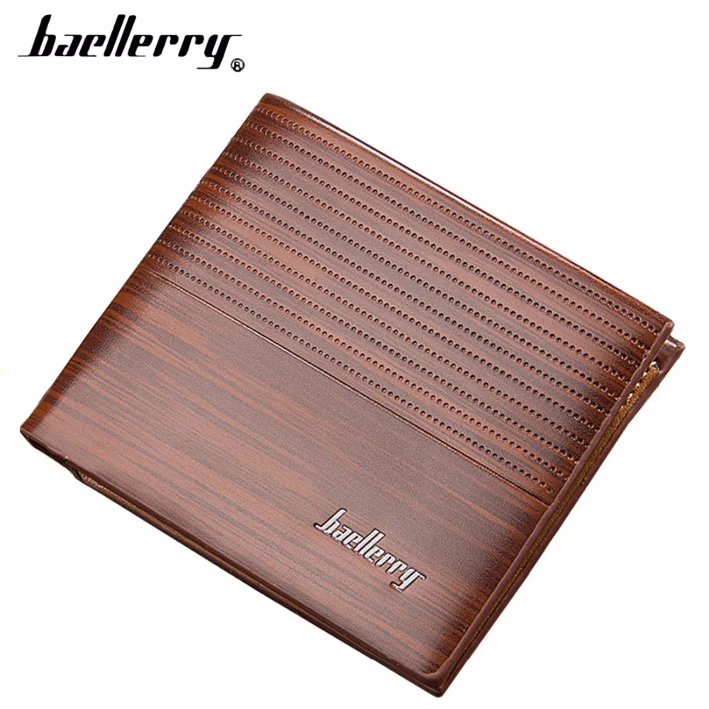 

Baellerry Men Wallets PU leather Coin Pocket Sample Stripe Men Leather Wallet Card Holder High Quality Male Purse cartera