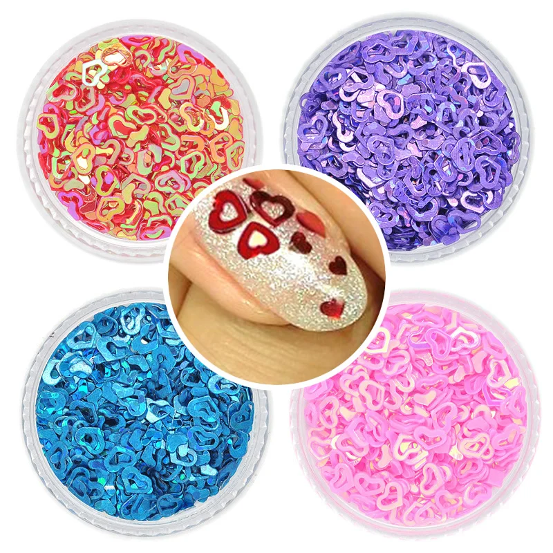 

Nail Art Glitter Paillette 1 Box Mixed Color 12 Designs Mini Heart Hot Fashion Shining Manicure Glitter Sequins Nail Decoration