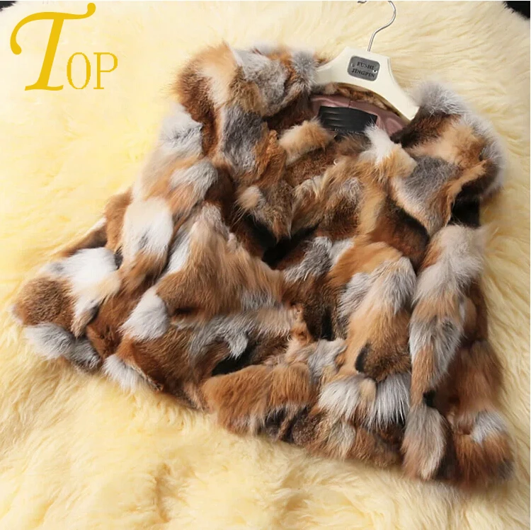 EMC/DHL Free shipping Natural Genuine Real Silver Fox Fur Coat for Women Warm Winter TFP316