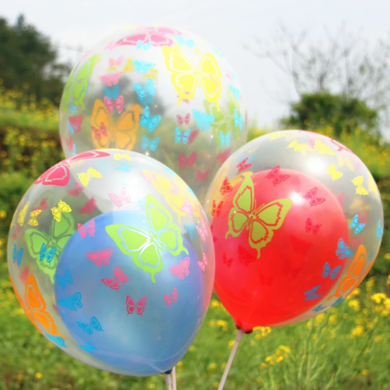 10 шт 12 дюймов Бабочка печать прозрачный шар надувные латексные воздушные шары украшения на свадьбу на день рождения вечерние Шары поставки