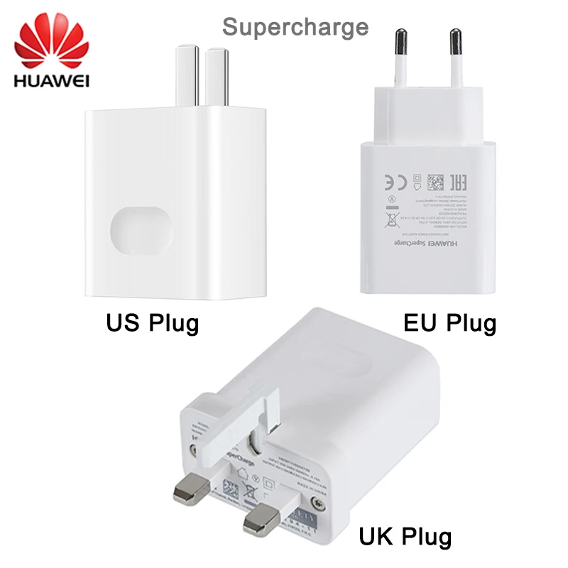 

HUAWEI Supercharge USB Fast Charger US EU UK Plug Travel Wall Adapter 5V 4.5A 4.5V 5A charging for P10 P20 P30 Pro Mate 9 10 20