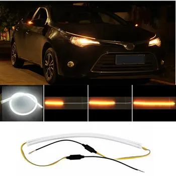 

For VW Golf Mazda 3 6 8 CX-3 CX-5 CX-7 MX5 Atenza Axela cx5 For Skoda Octavia Car Flow LED Daytime Running Light DRL Turn Signal