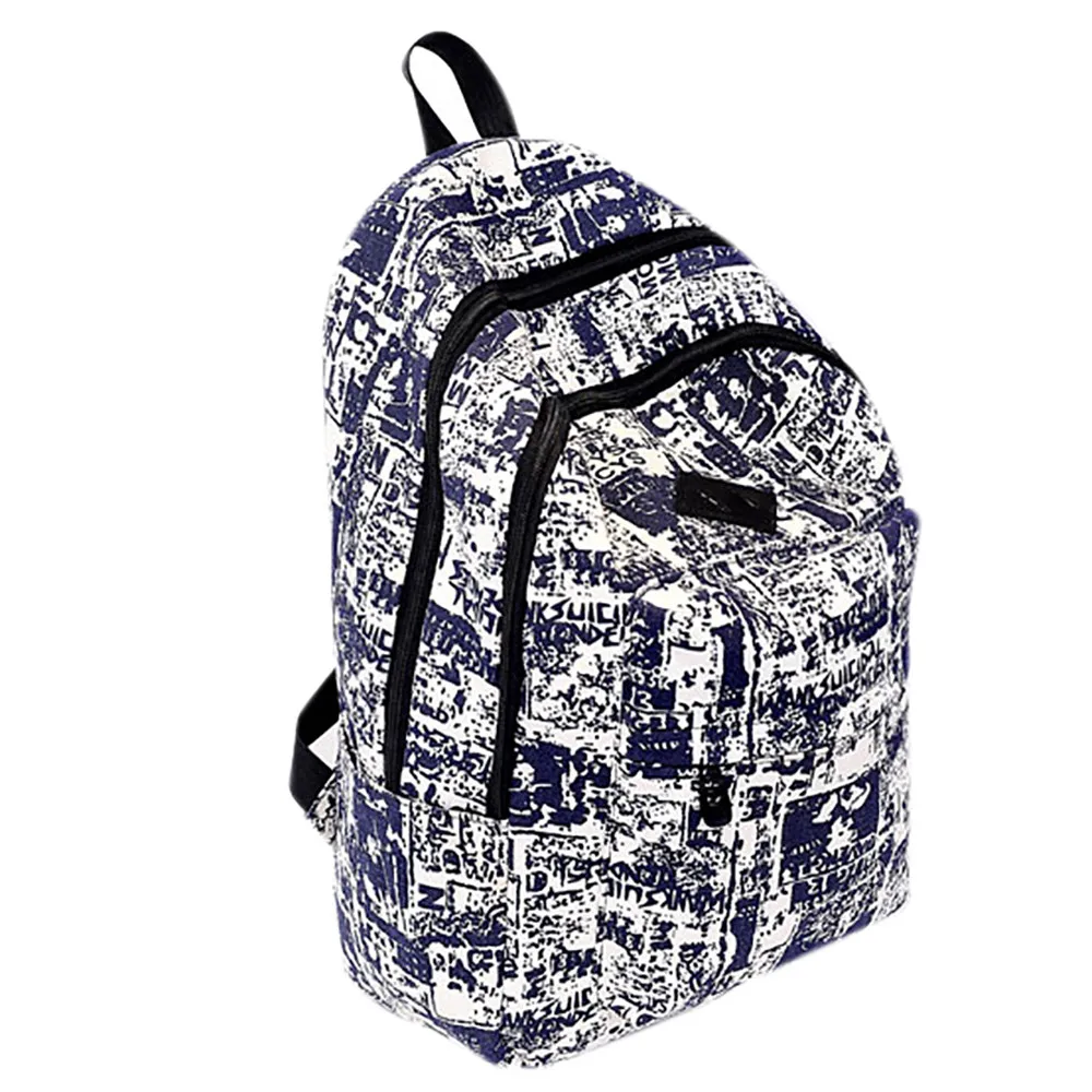 

Korean Canvas Printing Backpack Women School Bags for Teenage Girls Cute Bookbags Vintage Laptop Backpacks Female