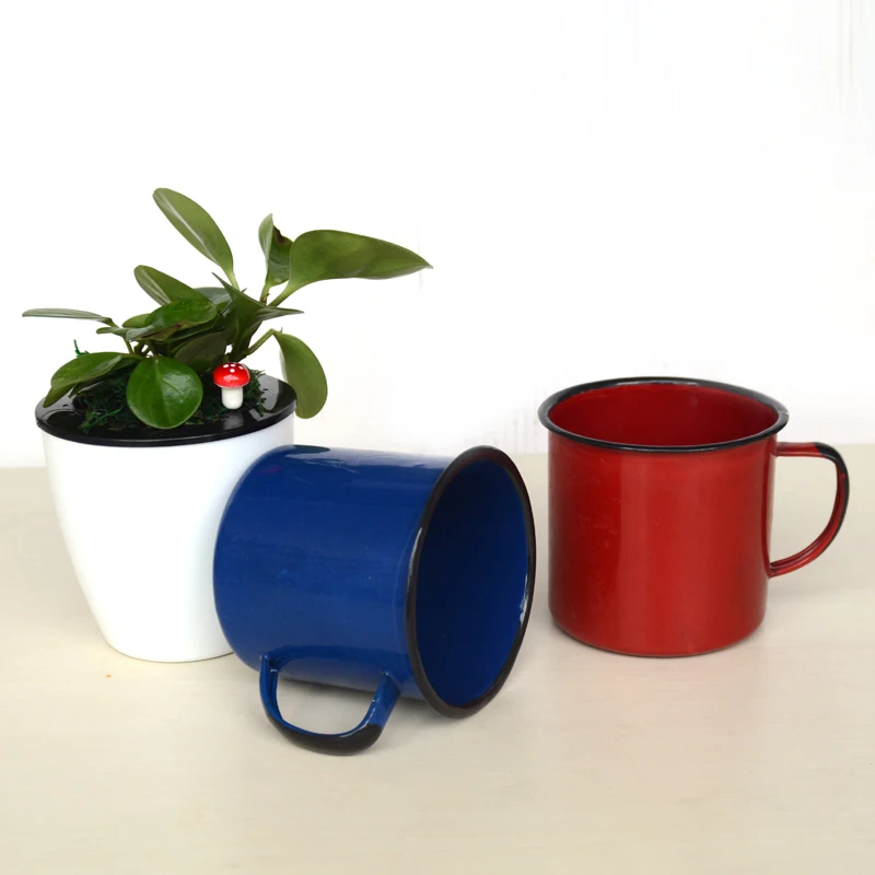 200/800ml free shipping mugs enamel coffee cup metal enamel tea cup