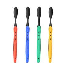 2 шт бамбуковая зубная щетка из древесного угля мягкая черная зубная щетка для путешествий Экологичная зубная щетка для взрослых