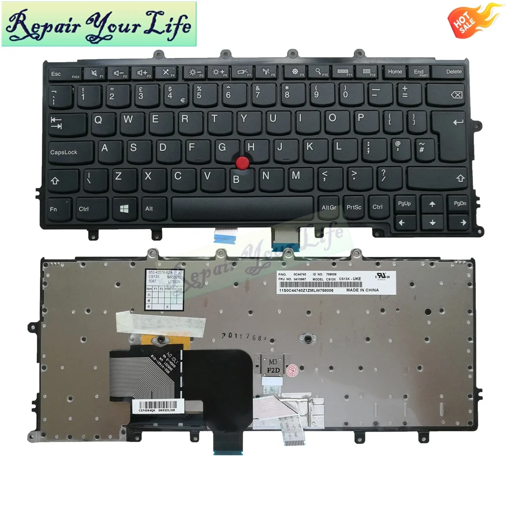 

Genuine X240 UK Keyboard for Lenovo Thinkpad X240S X250 X260 Laptop Keyboard P/N:0C44740 04Y0967 CS13X SN5321 UK