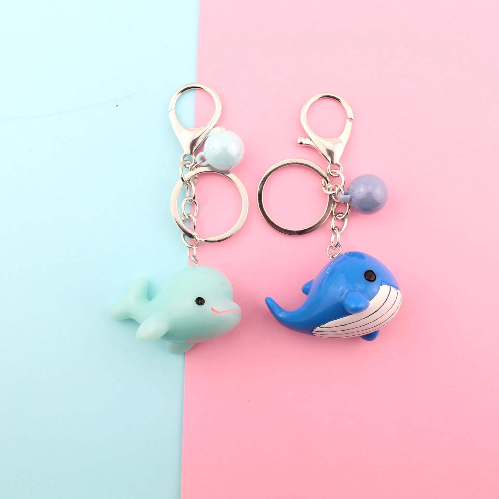 Милый аниме-брелок для ключей Медведь Печать дельфин брелки Пингвин сумка с Китом Шарм для девочек брелок для ключей креативный подарок Kpop аксессуары