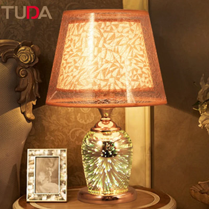 

Factory direct selling desk lamp creation 3D fireworks bedroom bedside lamp living room modern wedding gift decoration desk lamp