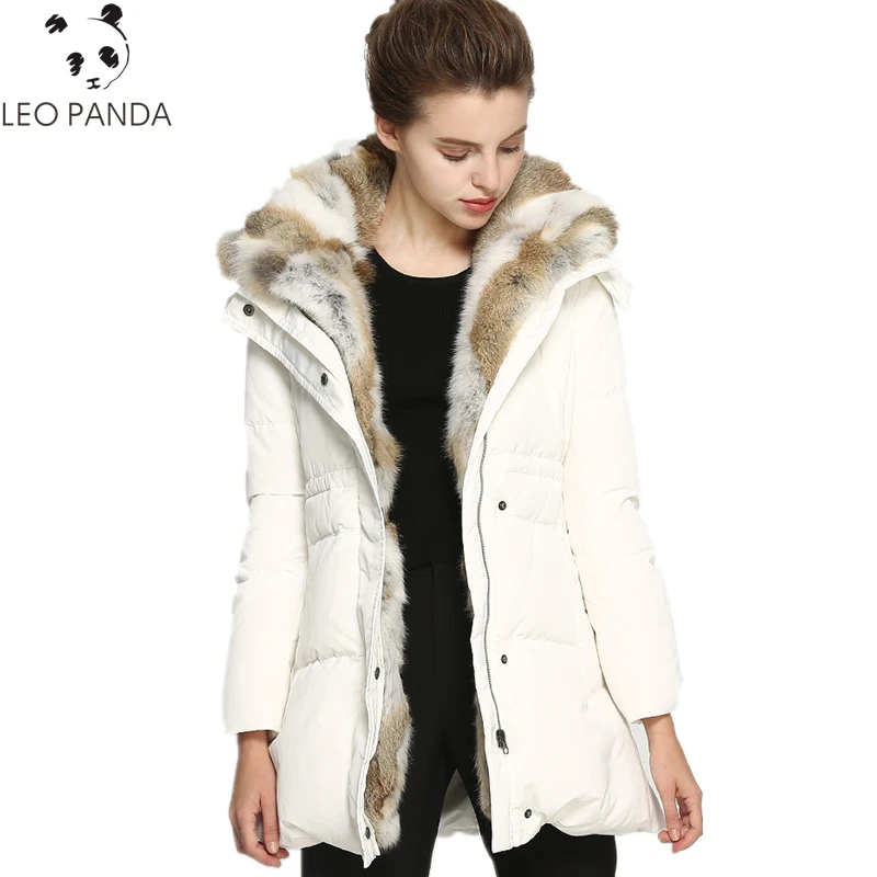 Women White Duck Down Jacket 2017 Winter Solid Color Down