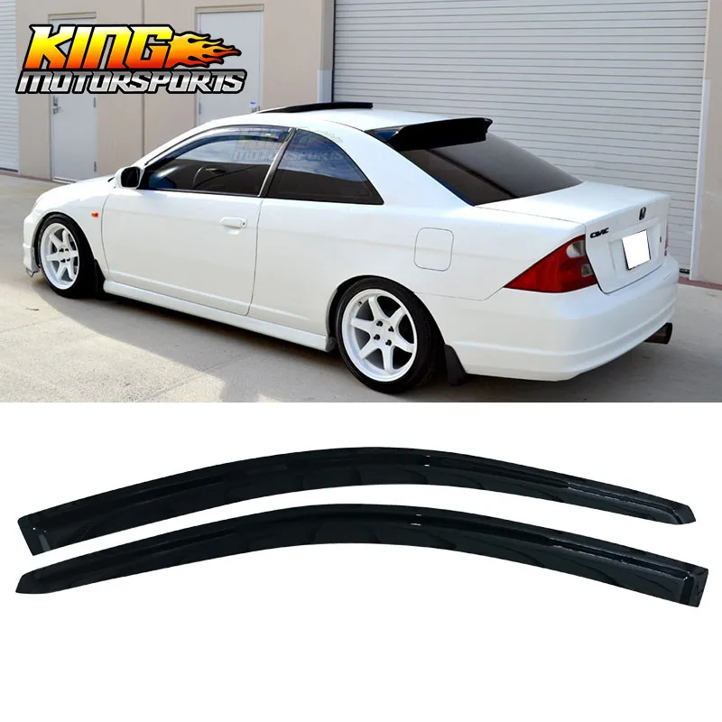 Подходит 01-05 Honda Civic Coupe 2DR акриловые оконные козырьки 2 шт. комплект