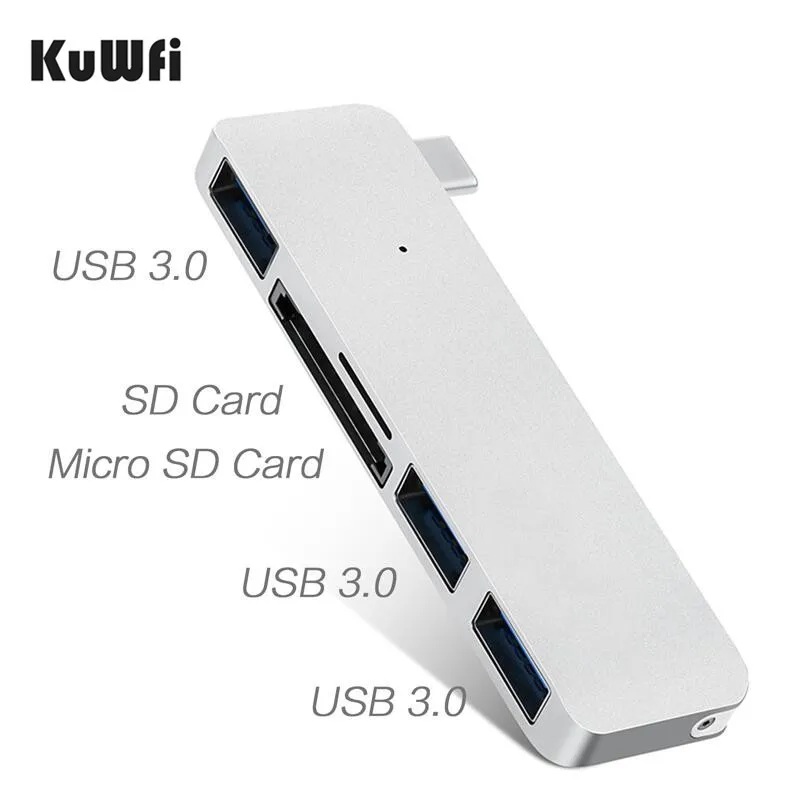 KuWfi USB 3 0 Metal Card reader 3 in 1 OTG Card Reader USB Type C 4