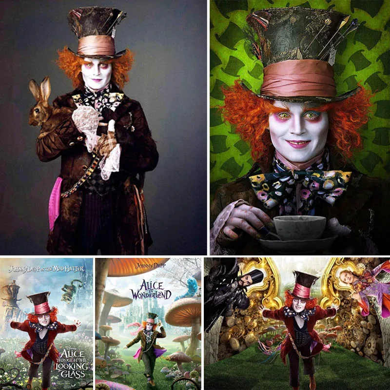 

5d Diy Diamond Painting Alice in Wonderland Diamant Painting Mad hat Cartoon Diamond Embroidery Anime Scape Home Decor Gift Y17