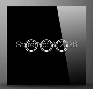 

Free shipping UK 86MM wall switch Glass touch switch panel 3 gang 2 way Three on Double control tempering glass thickness 4 mm