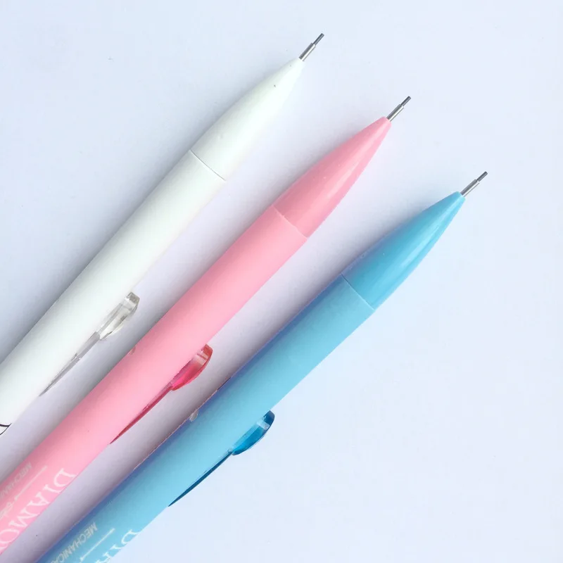 3 pcs/lot 0.5 mm Diamond True Love Press Plastic Mechanical Pencil Automatic Pen For Kid School Office Supply