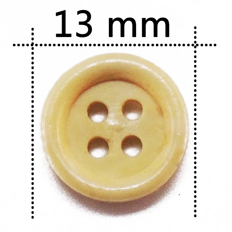 ZIEENE 10 шт-200 шт натуральный цвет круглый кант Деревянные Пуговицы DIY шитье скрапбукинг для одежды ручной работы 4 отверстия 11-30 мм - Цвет: Diameter 13 mm
