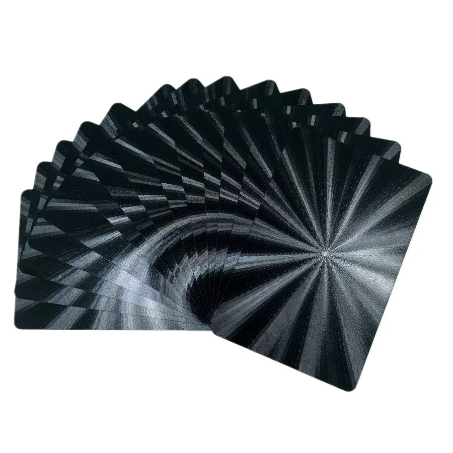 Cool Washable Black PVC Playing Cards Wear Resistant Waterproof Plastic Poker Game Deck Durable 54pcs Poker Set Board Game  (3)