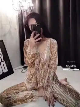 

Women Pajama Sets 2017 New Pleuche 3 Pcs Sleep Pajamas Winter Ladies Pajama Suit Fashion Sexy Home Clothing