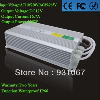 

Supernova Sale Waterproof IP66 Power Supply12v 16.7A 200W Outdoor Led Driver AC110/220V For LampFree Shipping Wholesale 1pcs/lot