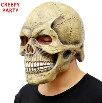 

Scary Skull Mask Full Head Halloween Masks Realistic Latex Party Mask Horror Cosplay Toy Props
