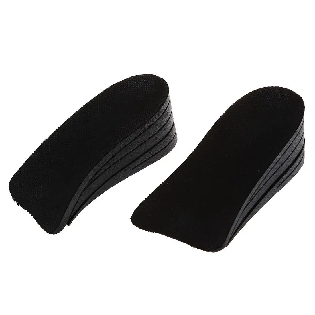 

Hot-Man Black Soft Silicone Double Layer 2" Up Shoes Pads Height Insoles Pair