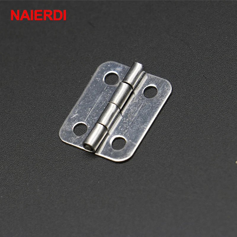 10pcs NAIERDI 25mm x 20mm Silver Mini Door Hinges Drawer