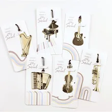 300 шт. 6 стилей изысканный музыкальные инструменты металл позолоченная автоаксессуары творческий музыка закладки