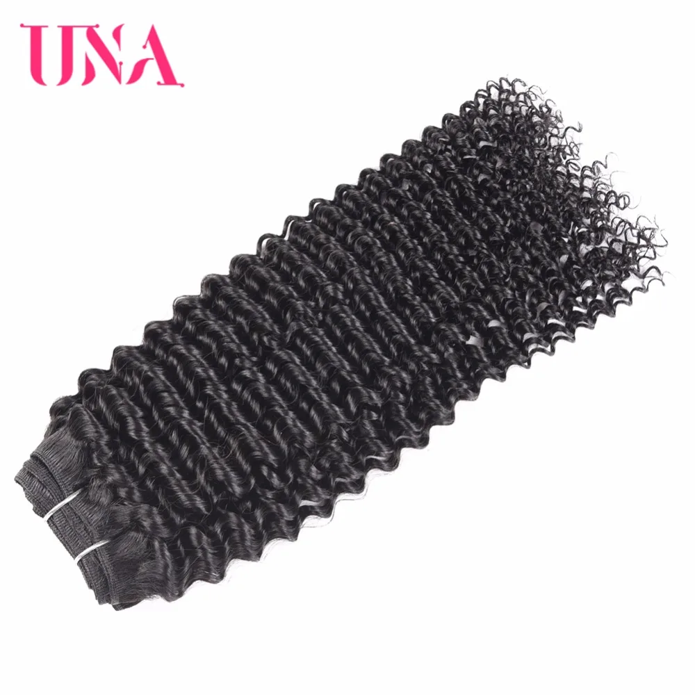 

UNA Malaysian Small Curly Human Hair Bundles 100% Human Hair Weaves #1 #1B #2 #4 Non Remy Hair Bundles 1 Piece 8-26 Inches