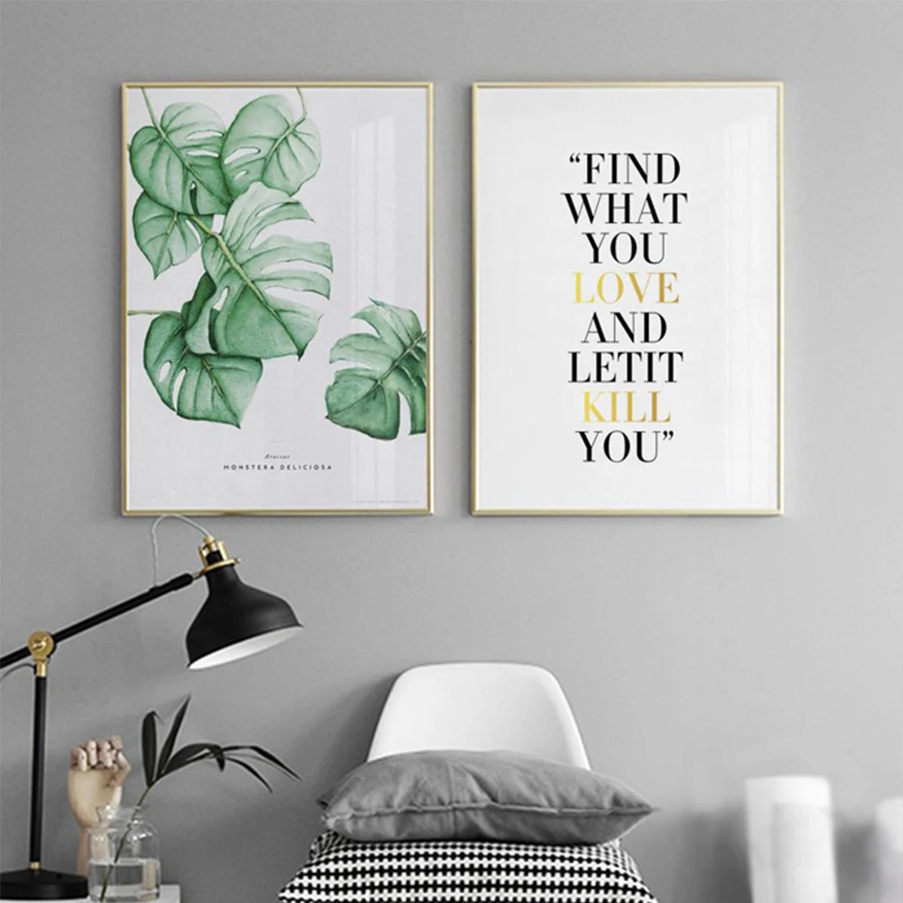 

Canvas Painting Nordic Poster And Prints Botanical And Quote Wall Picture for Living Room Decoration Pictures