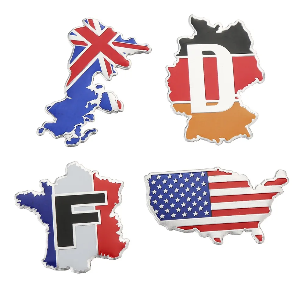 France Metal 3D Flag Map Style Emblem Decal 3M Sticker Badge Auto Truck Off Road 
