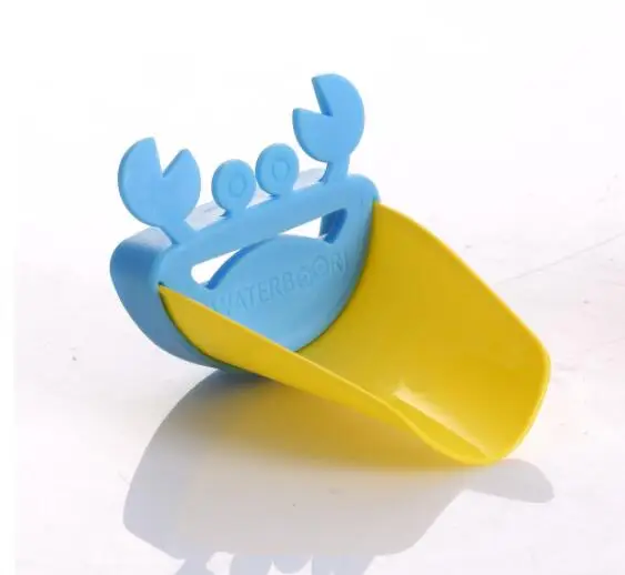 Краб Мультфильм удлинитель для смесителя детская направляющая раковина дезинфицирующее средство для рук инструменты для мытья рук расширение лотка для воды ванная комната - Цвет: Blue  yellow