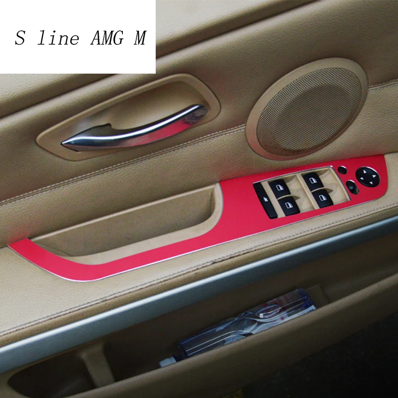 

Car Styling Window Lifter Control Frame Switch Decor Armrest Covers Stickers Trim for BMW E90 3 series Interior Auto Accessories