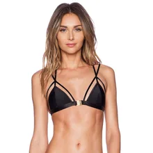 women caged bralette Strappy Bra Halter Triangle Brassiere Underwear V Neck Bustier Crop Top Intimates Back Cross
