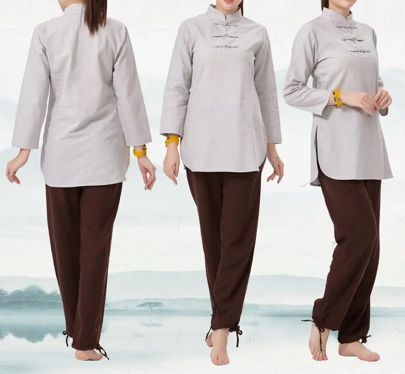summer&spring cotton&linen women lay meditation suits female yoga