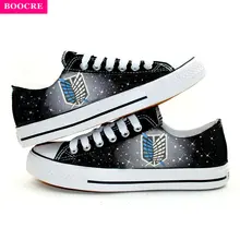 BOOCRE Anime Attack On Titan 3D Printing Canvas Shoes Shingeki No Kyojin Shoes Board Luminous Shoes Cosplay Attack On Titan Shoe attack on titan no regrets 1